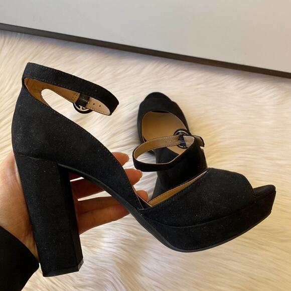 Sun + Stone Shoes - Block-Heel Platform Sun Stone Reeta Sandal Black 9.5 NEW!!